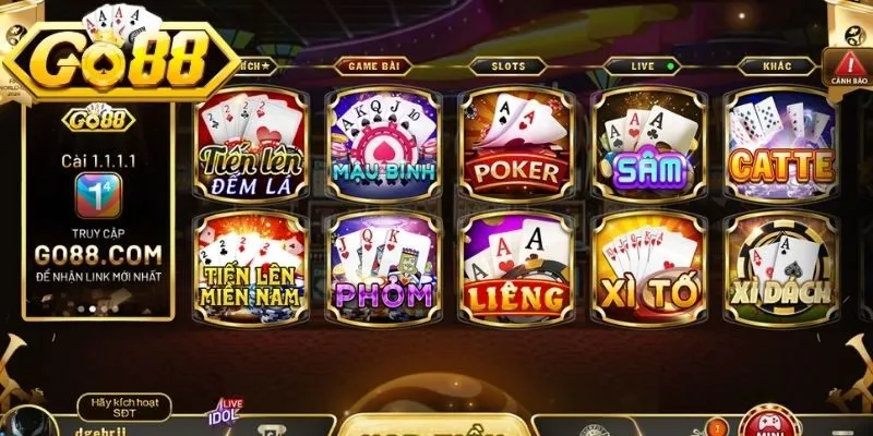 Game bài Go88 là sảnh chơi được yêu thích